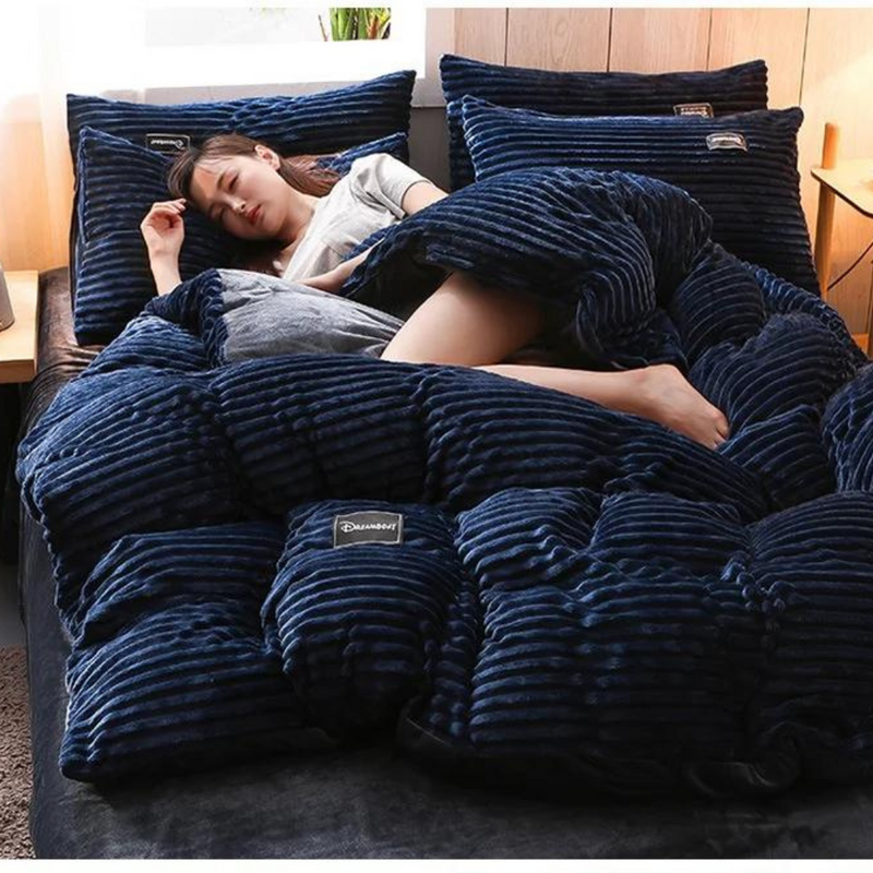 Luxury Corduroy Soft Velvet Fleece Quilt Set