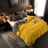 Luxury Corduroy Soft Velvet Fleece Quilt Set